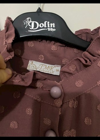 Kadın Kahverengi Puantiyeli Uzun Elbise - Görsel 3