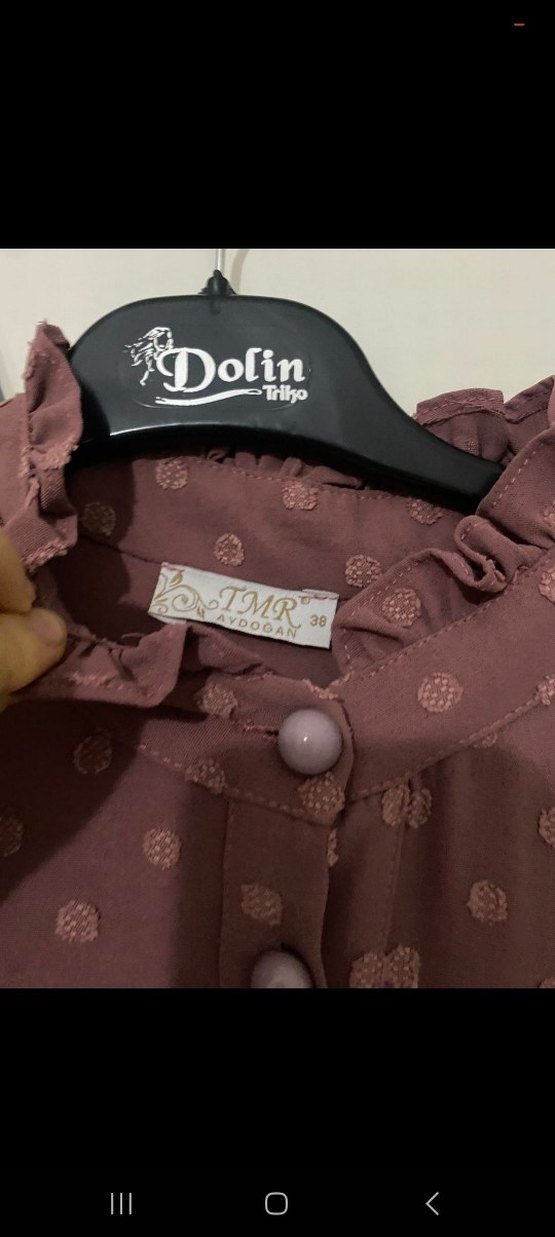 Kadın Kahverengi Puantiyeli Uzun Elbise - Görsel 3