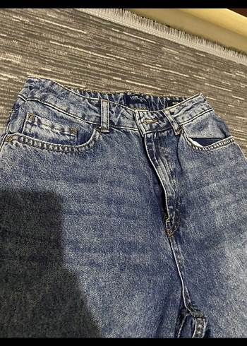 Gri Mavi Midi Boy Bol Kesim Kadın Kot Pantolon - Görsel 4