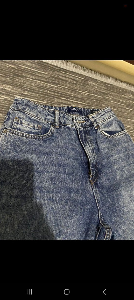 Gri Mavi Midi Boy Bol Kesim Kadın Kot Pantolon - Görsel 4