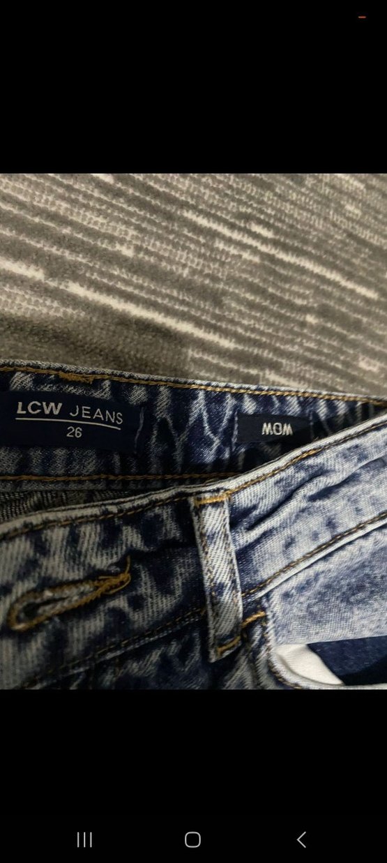 Gri Mavi Midi Boy Bol Kesim Kadın Kot Pantolon - Görsel 2