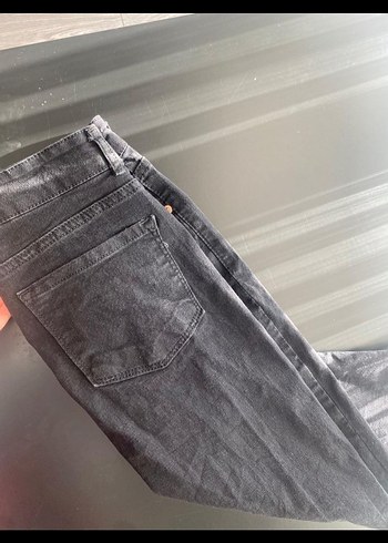 Düğmeli siyah Kadın Kot Pantolon - Görsel 3