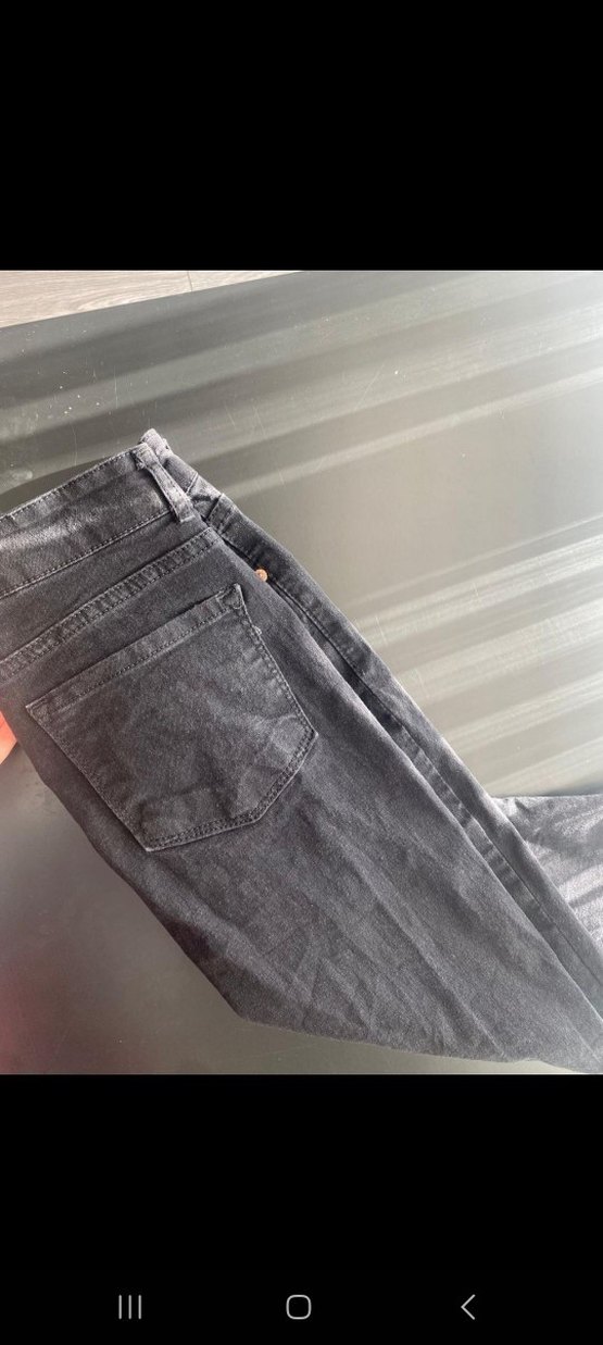 Düğmeli siyah Kadın Kot Pantolon - Görsel 3