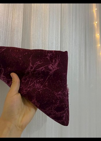 Bordo Kadın Şal Drapeli Tasarım - Görsel 5