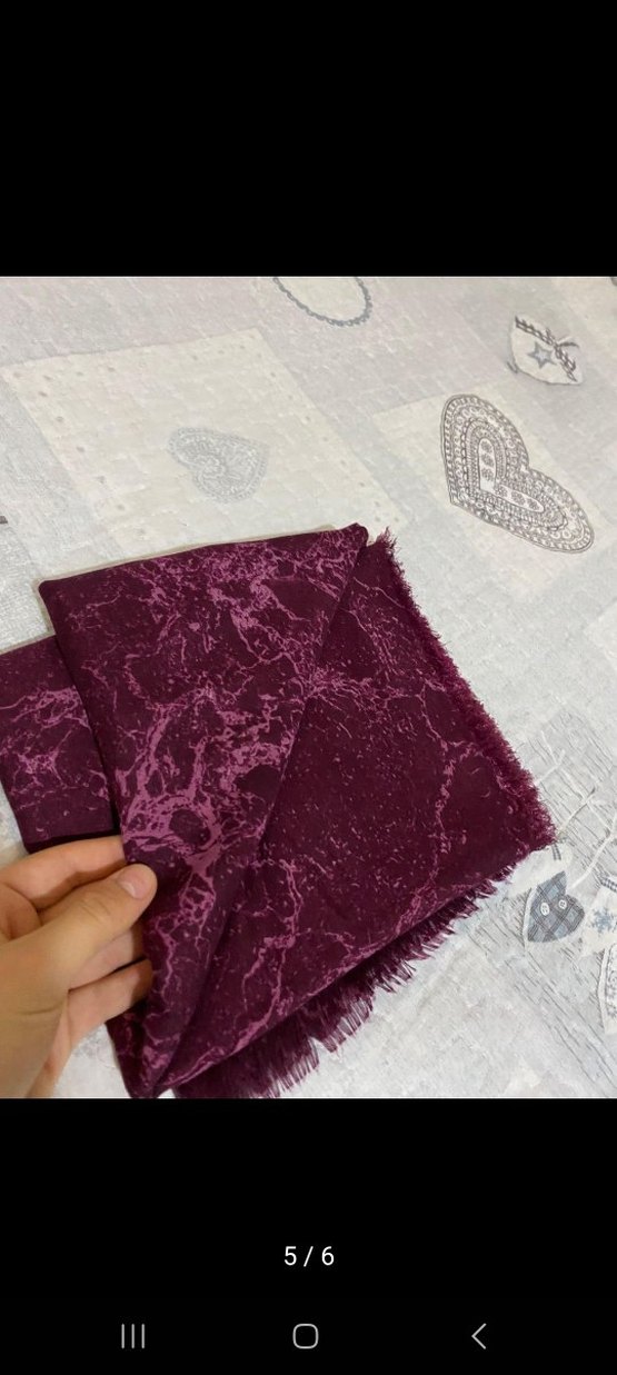 Bordo Kadın Şal Drapeli Tasarım - Görsel 2