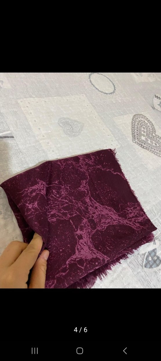 Bordo Kadın Şal Drapeli Tasarım - Görsel 4