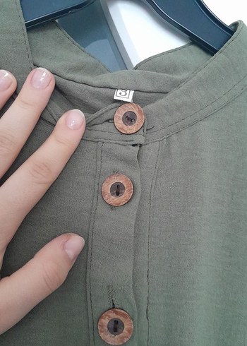 Kadın Haki Uzun Drapeli Elbise - Görsel 5