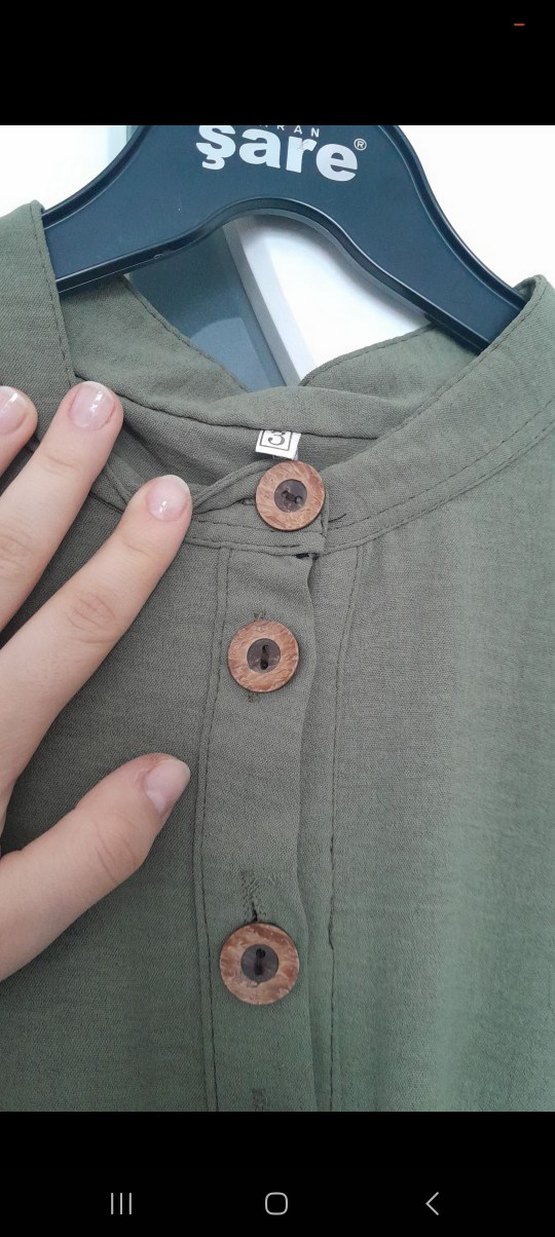 Kadın Haki Uzun Drapeli Elbise - Görsel 5