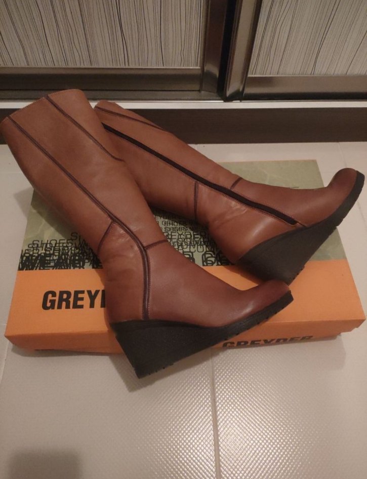 Kadın Kahverengi Deri Dolgu Topuklu Çizme - Görsel 2