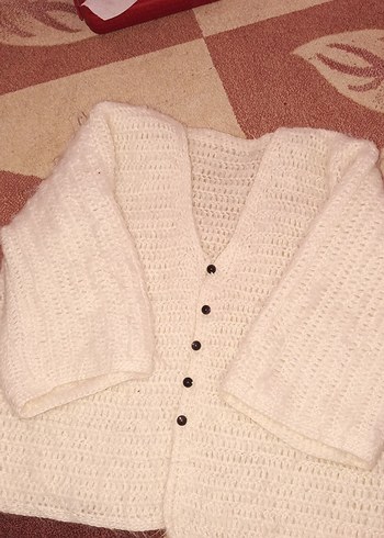 Bej Bohem Uzun Kollu Örgü Kadın Kazak - Görsel 3