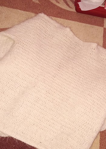 Bej Bohem Uzun Kollu Örgü Kadın Kazak - Görsel 4