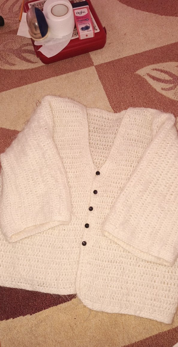 Bej Bohem Uzun Kollu Örgü Kadın Kazak - Görsel 3