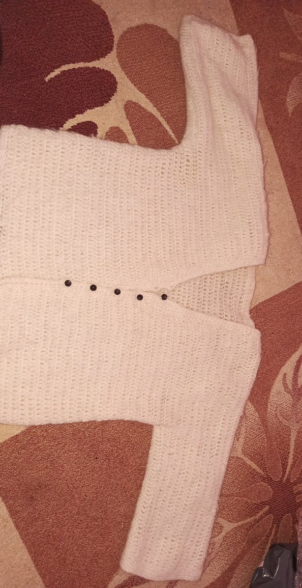 Bej Bohem Uzun Kollu Örgü Kadın Kazak - Görsel 2