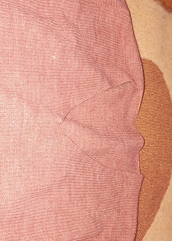 V Yaka Uzun Kollu pembe Kadın Kazak - Görsel 2