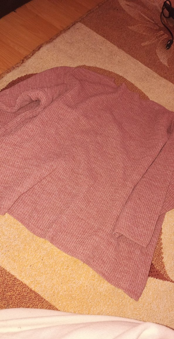 V Yaka Uzun Kollu pembe Kadın Kazak - Görsel 3