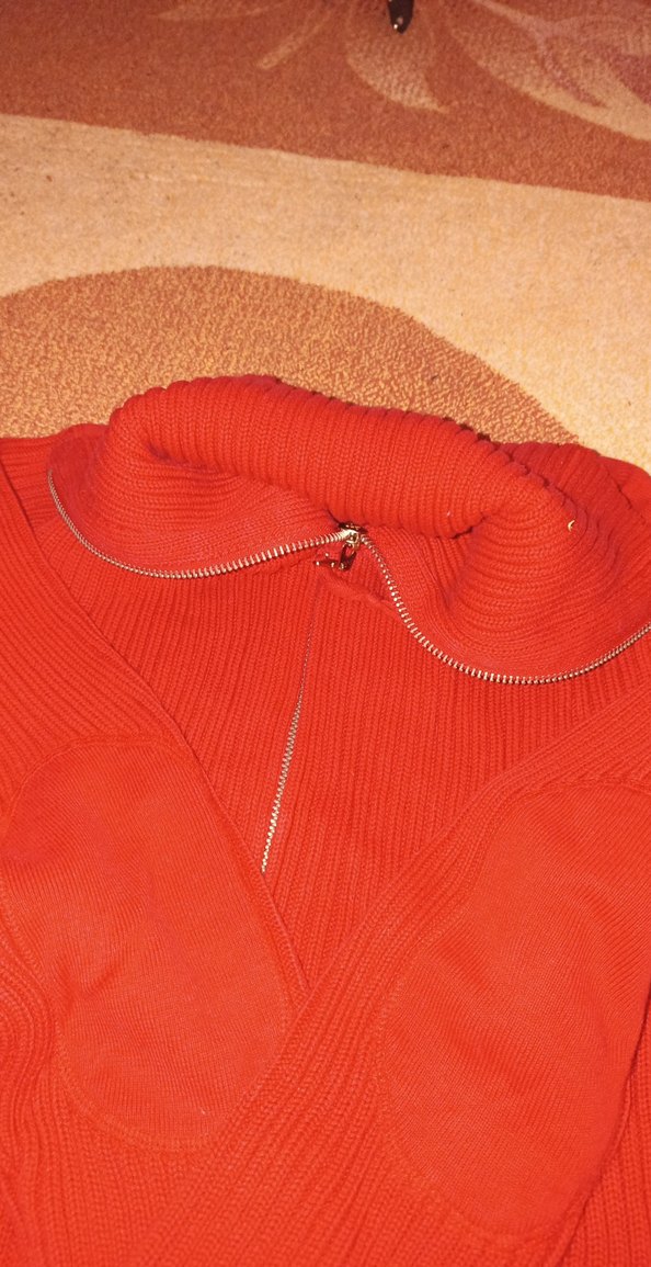 Kırmızı Balıkçı Yaka Triko Kadın Kazak - Görsel 3