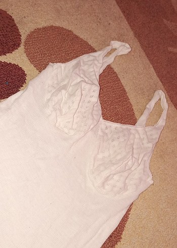 Dantel Detaylı Beyaz Bohem Midi Askılı Üst - Görsel 3