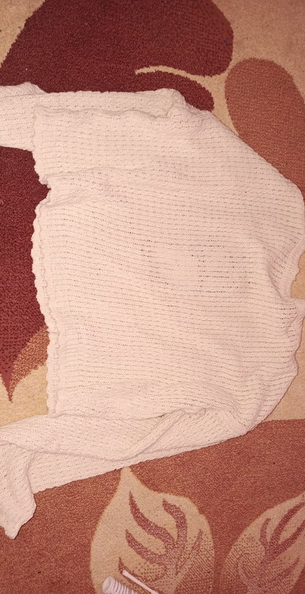 Ayı Figürlü Beyaz Örgü Kadın Kazak - Görsel 4