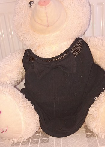 Siyah Elbiseli Beyaz Peluş Tavşan - Görsel 4