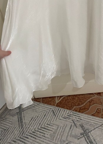 Beyaz Abiye Tesettür - Görsel 4