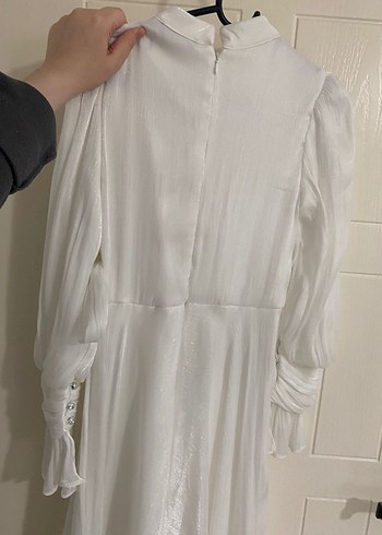 Beyaz Abiye Tesettür - Görsel 3