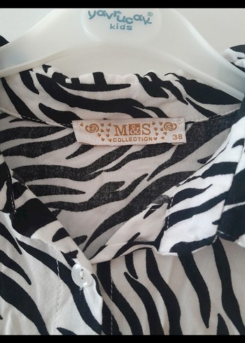 Zebra Desenli Uzun Kollu Kadın Gömlek - Görsel 3