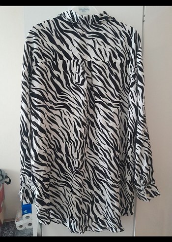Zebra Desenli Uzun Kollu Kadın Gömlek - Görsel 4