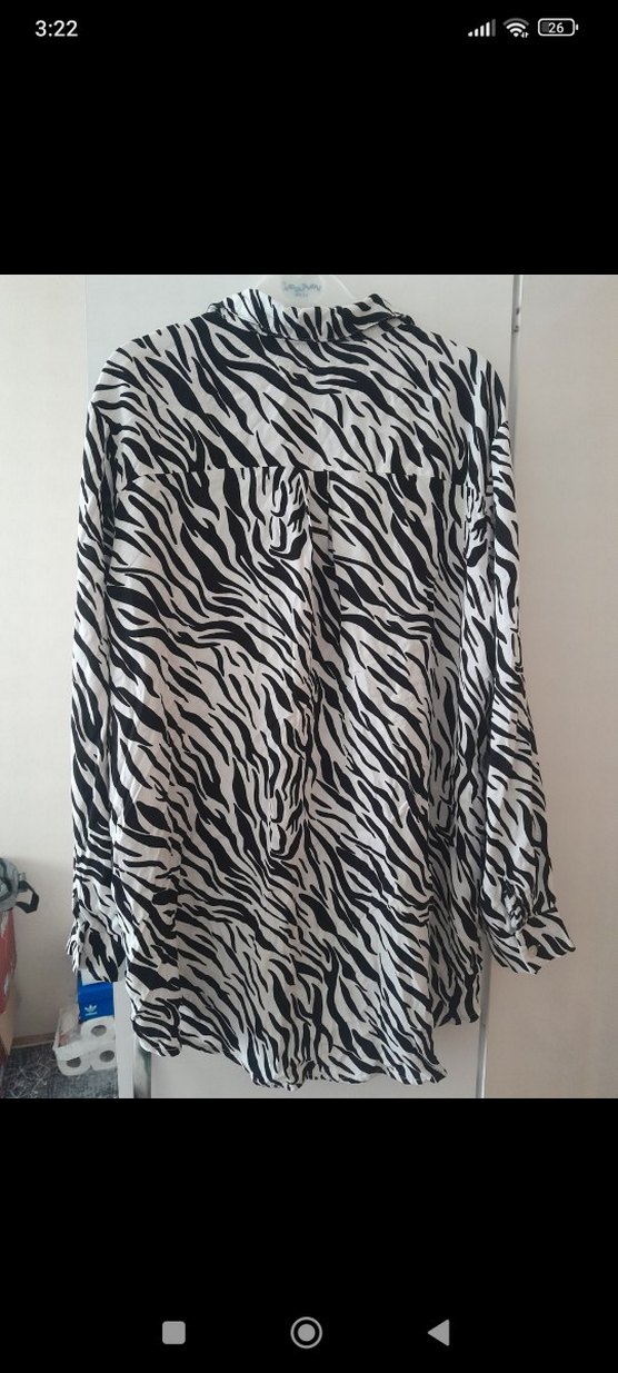 Zebra Desenli Uzun Kollu Kadın Gömlek - Görsel 4