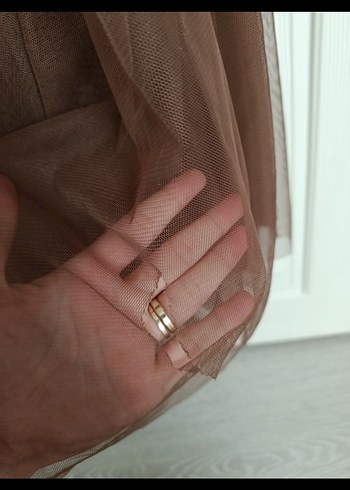 Kahverengi Kadın Abiye Elbise - Görsel 6