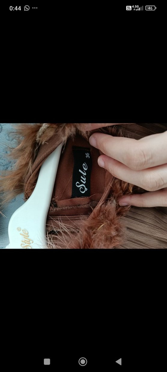 Kahverengi Kadın Abiye Elbise - Görsel 4