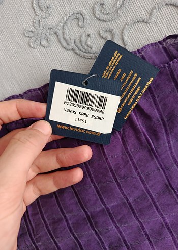 Levi dor Kadın Mor Keten Pilili Şal - Görsel 3