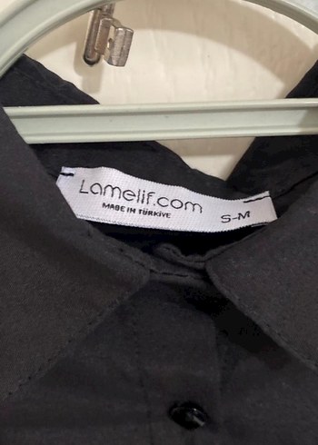 Siyah Kadın Keten Gömlek - Görsel 2