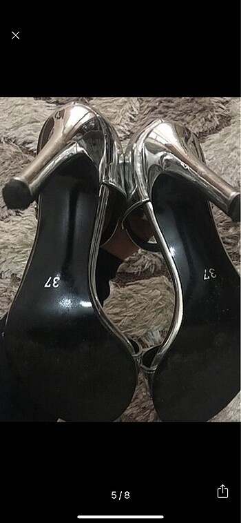 Gümüş topuklu ayakkabı - Görsel 3