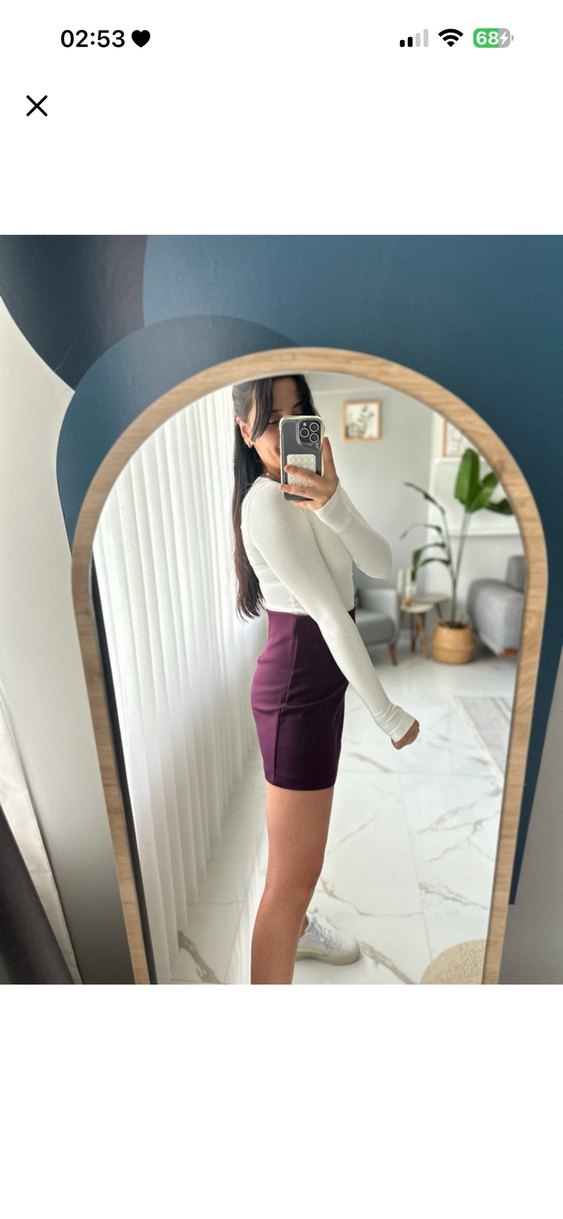 Kadın Mor Mini Etek - Görsel 2