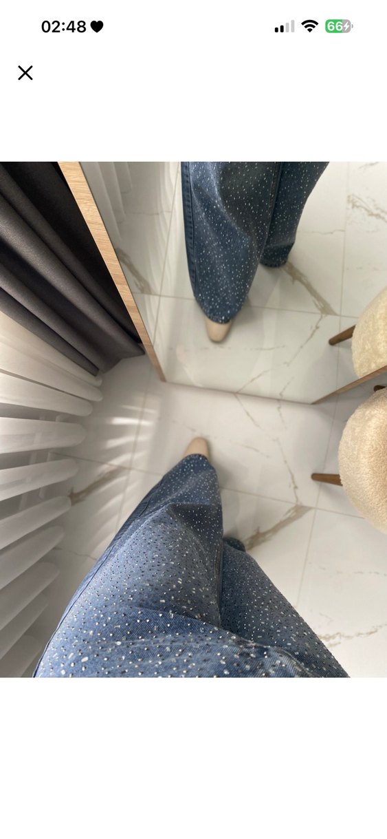 Taşlı Detaylı Bol Kesim Baggy Jean - Görsel 2