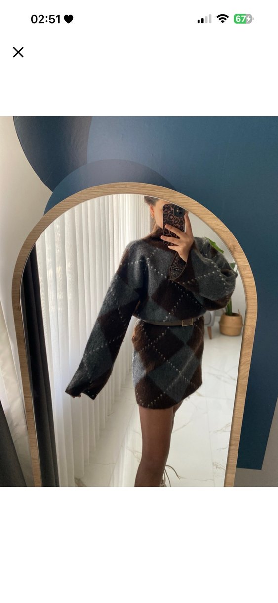 Bohem Gri Kahverengi Triko takım std beden - Görsel 3