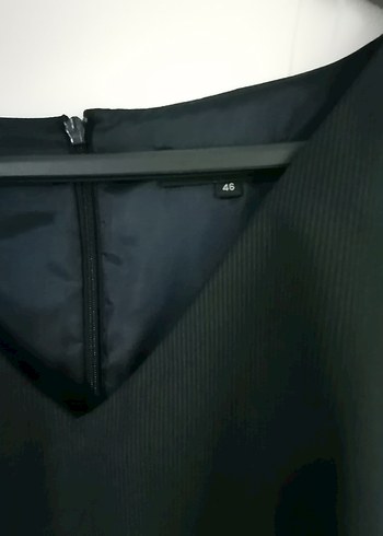 Lacivert V Yakalı Kemerli Midi Elbise - Görsel 4