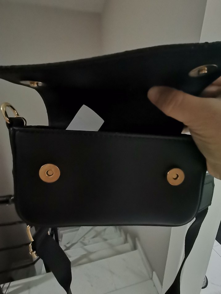 Siyah mini bayan çanta - Görsel 5