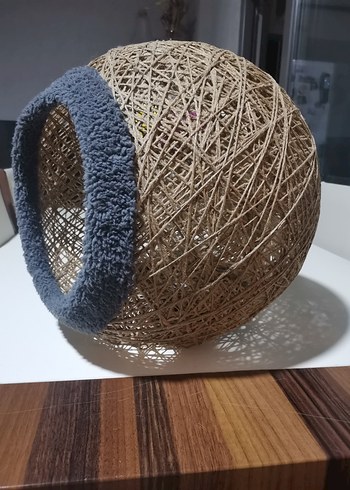 İp hasır örgü Kedi evi - Görsel 2