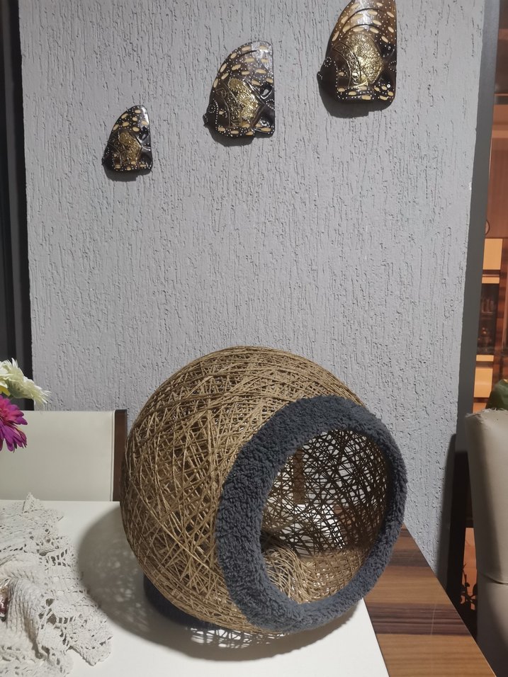 İp hasır örgü Kedi evi - Görsel 3