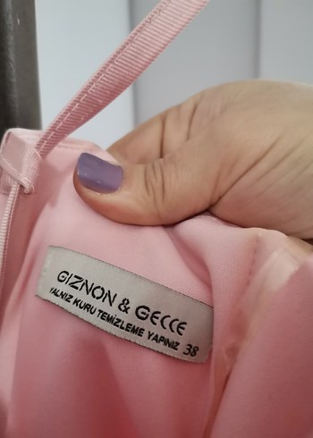 Pudra Renk Drapeli Uzun Abiye Elbise - Görsel 7