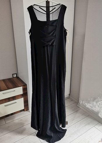 Drapeli Yılan Desenli Uzun Abiye Elbise - Görsel 2