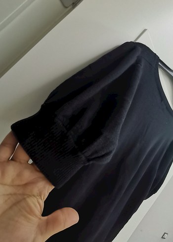 Kadın Siyah Midi Triko Elbise - Görsel 3