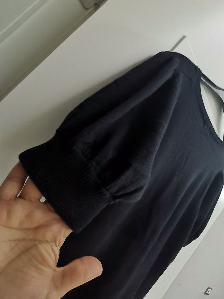 Kadın Siyah Midi Triko Elbise - Görsel 3