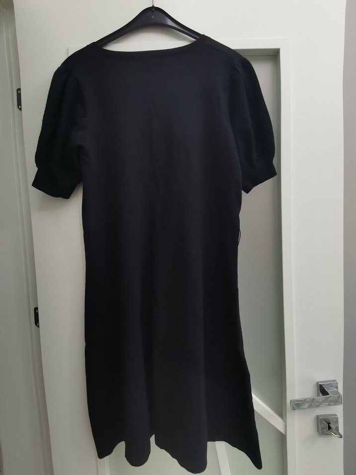 Kadın Siyah Midi Triko Elbise - Görsel 2