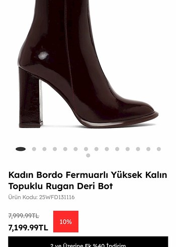 Bordo Rugan Kadın Topuklu Bot - Görsel 5