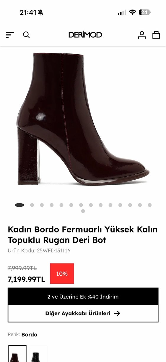 Bordo Rugan Kadın Topuklu Bot - Görsel 5