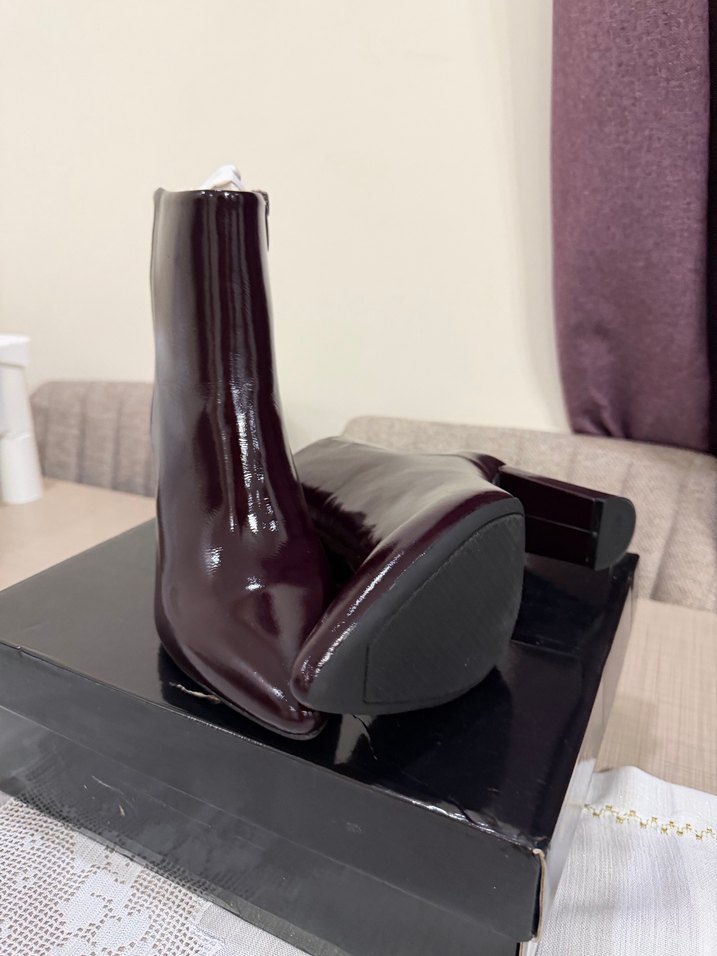 Bordo Rugan Kadın Topuklu Bot - Görsel 4