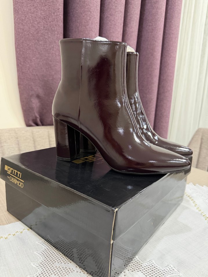 Bordo Rugan Kadın Topuklu Bot - Görsel 2