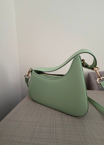Minimalist Yeşil Deri Kadın Çanta - Görsel 3